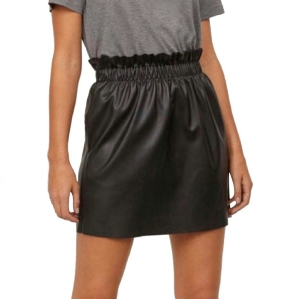 Zara | Vegan Faux Leather Paperbag Mini Skirt